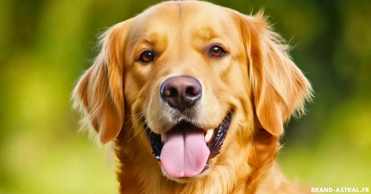 chien golden retriever anglais joyeux