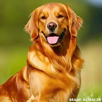 golden retriever américain heureux