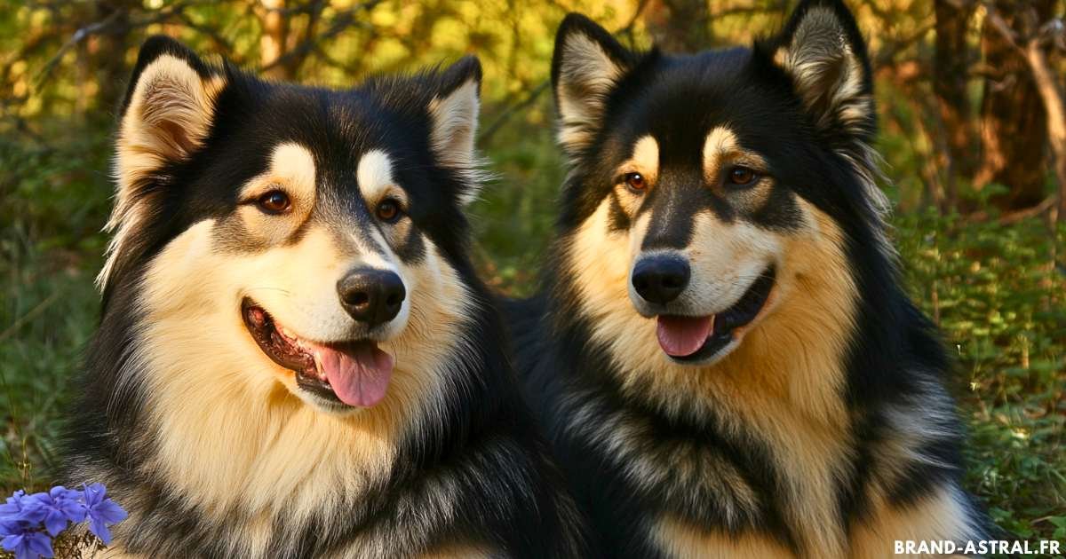 Le Goberian mélange du siberian husky et du golden retriever